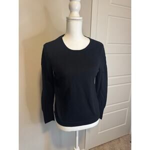 J. CREW Size Medium Long Sleeve 100% Merino Wool Black